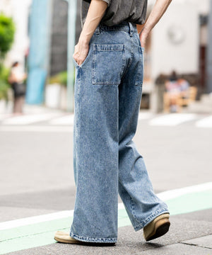 デニム中濃加工 モデル：175cm L着用