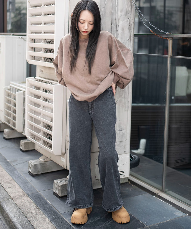 Courrèges ワイドレッグデニム バギー デニム フレア 関税送料込【Courreges】ワイドレッグ ジーンズ (Courreges