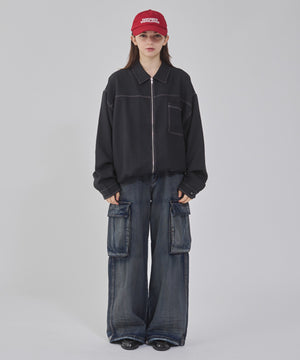 デニム淡加工 モデル：162cm M着用