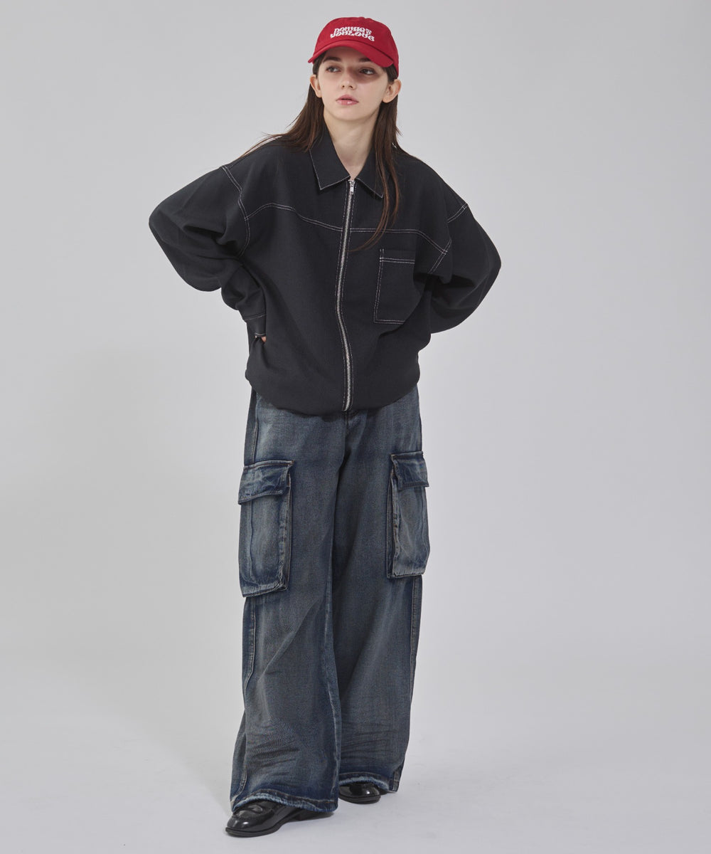 デニム淡加工 モデル：162cm M着用