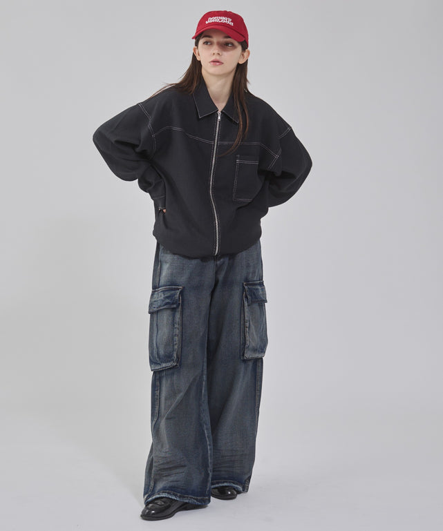 デニム淡加工 モデル：162cm M着用