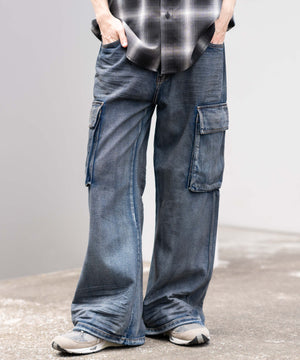 デニム淡加工 モデル：175cm L着用