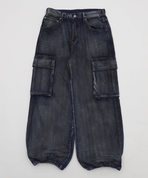 ローライズバギーフレアデニムカーゴパンツ
