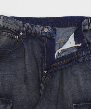 ローライズバギーフレアデニムカーゴパンツ