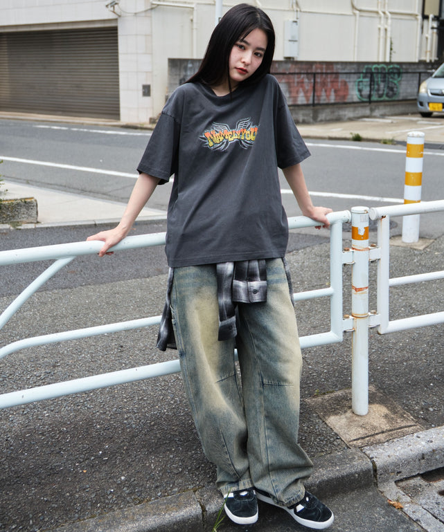 デニム淡加工  モデル：160cm M着用