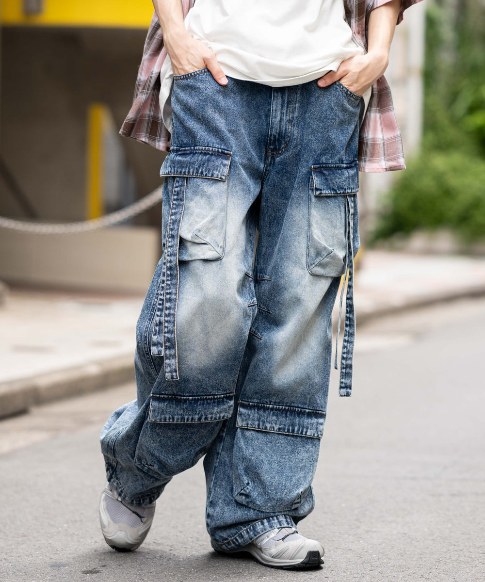 デニム淡加工 モデル：175cm L着用