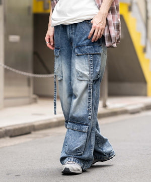 デニム淡加工 モデル：175cm L着用