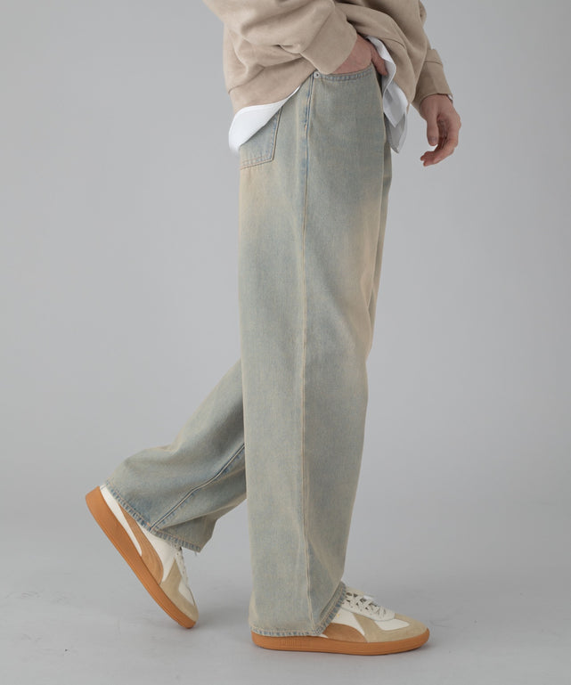 デニム淡加工 モデル：178cm L着用