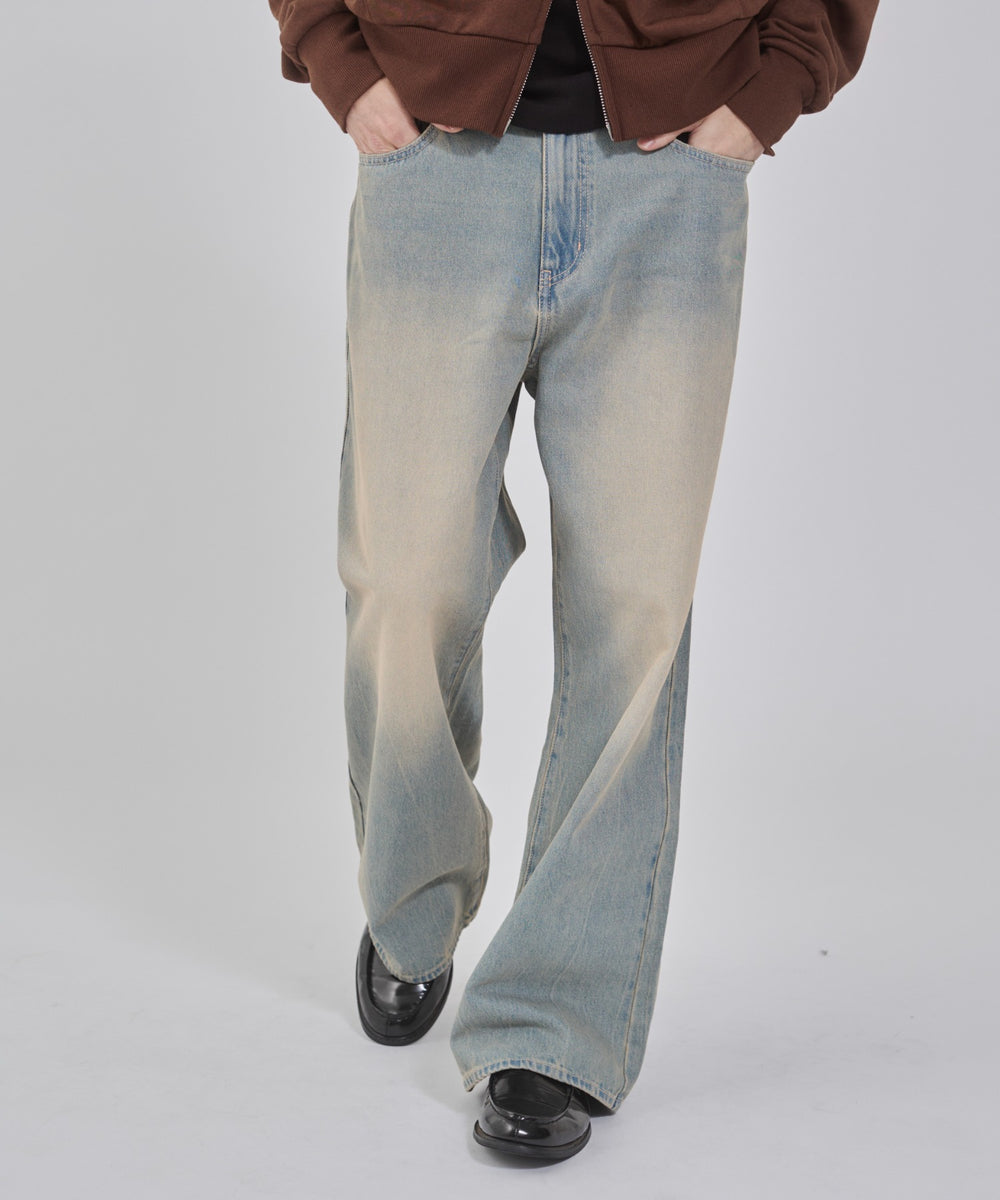 デニム淡加工 モデル：178cm L着用