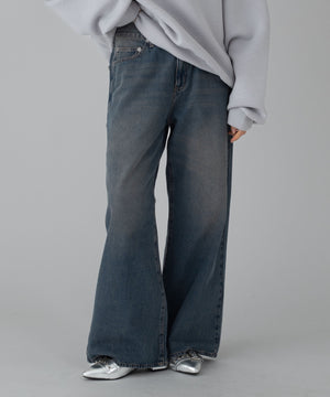 デニム中濃加工 モデル：162cm M着用