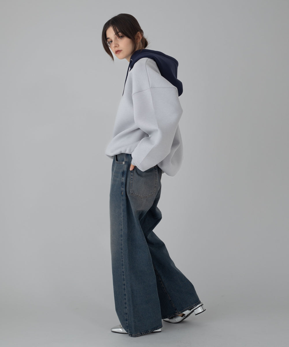 デニム中濃加工 モデル：162cm M着用