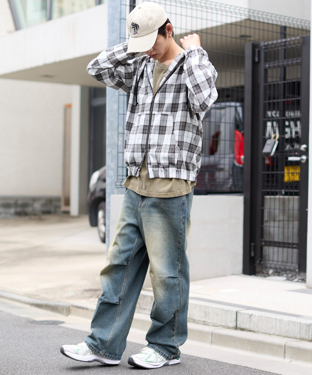 デニム中濃加工 モデル：180cm L着用