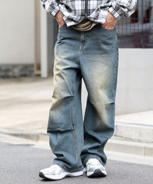 デニム中濃加工 モデル：180cm L着用