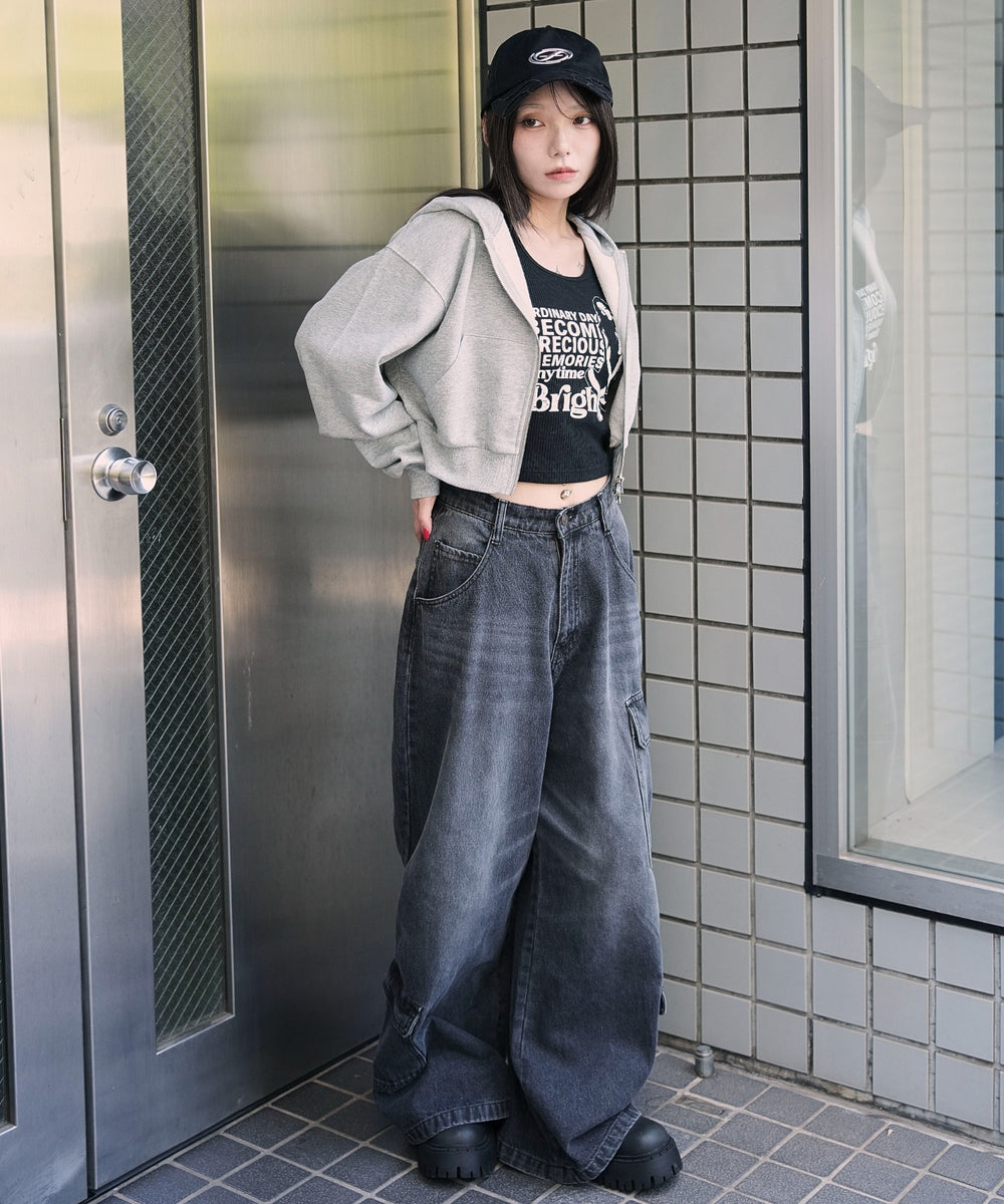 杢グレー　モデル：159cm F着用