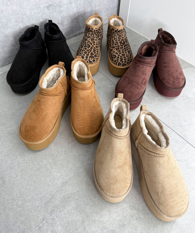 ブラウン 厚底 ムートンブーツ ベルクロ ブラウン 厚底 ムートンブーツ ベルクロ