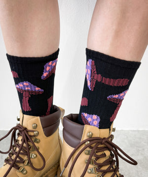 柄4（キノコ柄ブラック）