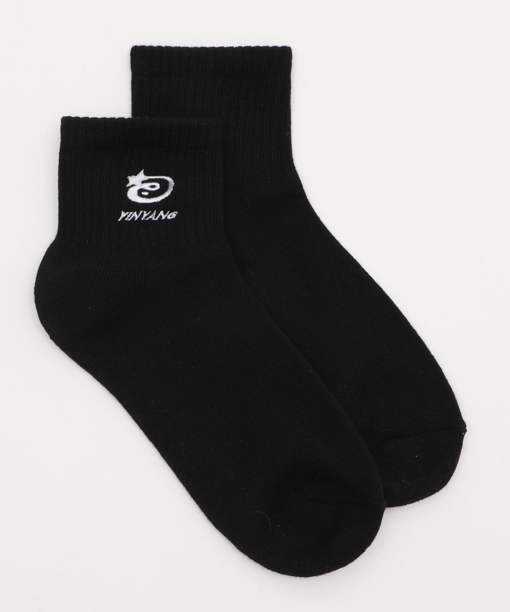 YINYANG刺繍アンクルパイルソックス(23-25cm)