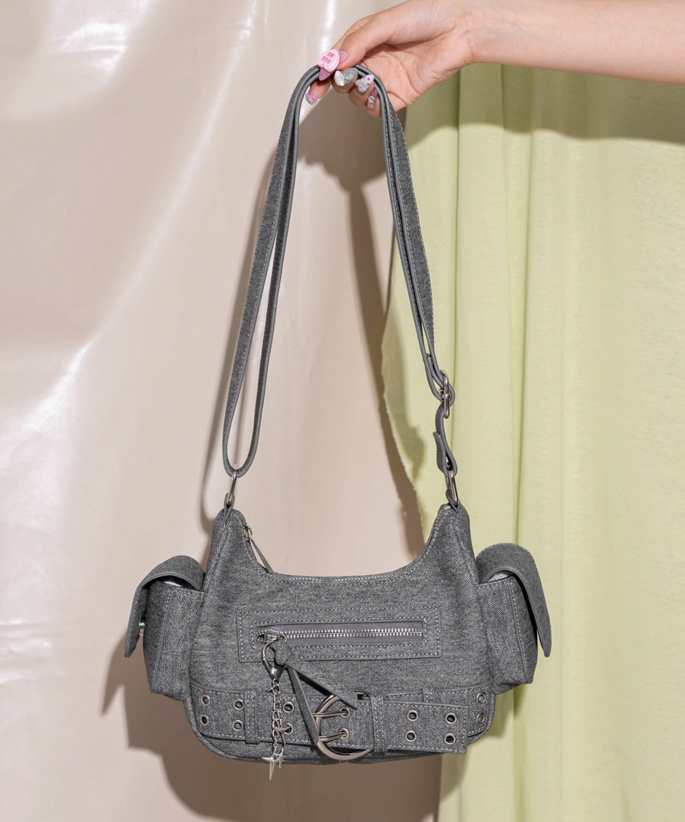 デニム風PUブラック