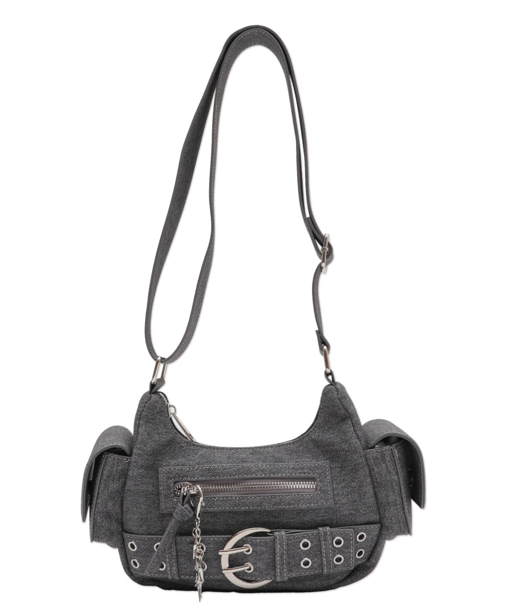 デニム風PUブラック