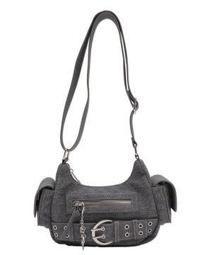 デニム風PUブラック