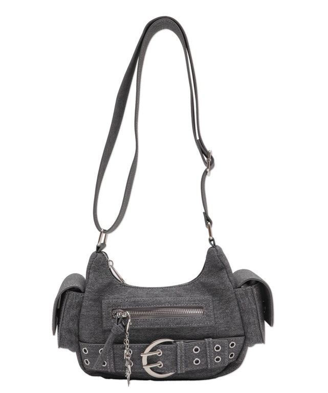 デニム風PUブラック