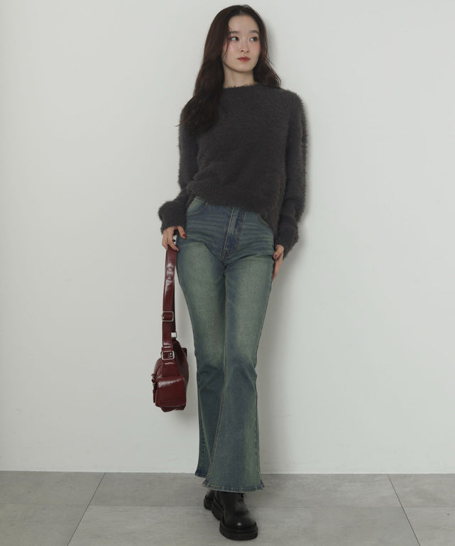 デニム中濃加工　モデル：163cm M着用