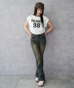 デニム濃加工 モデル：159cm M着用