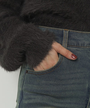 ストレッチフレアデニムパンツ