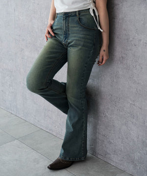 デニム中濃加工 モデル：159cm M着用