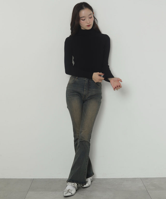 デニム濃加工　モデル：163cm M着用