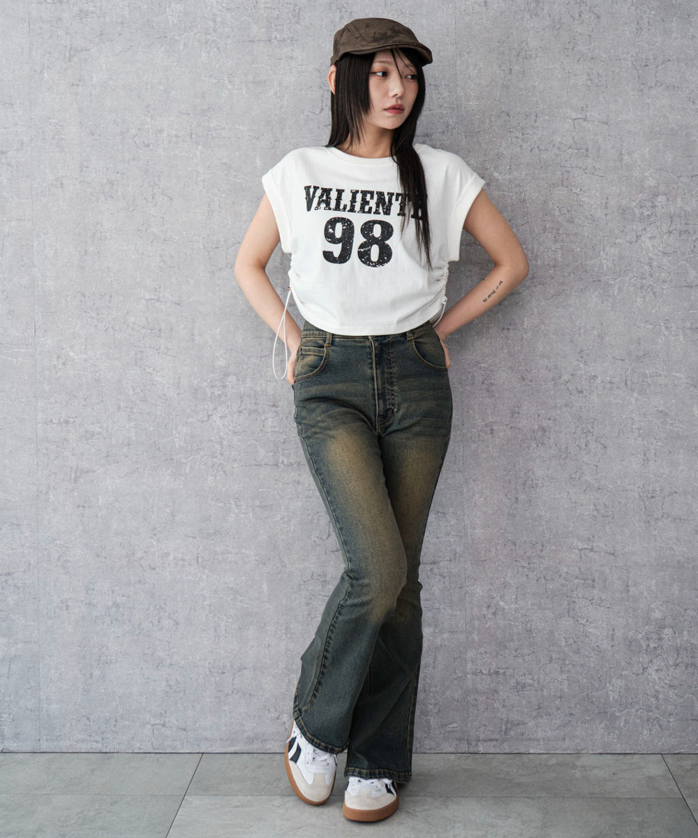 デニム濃加工 モデル：159cm M着用