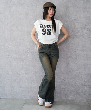 デニム濃加工 モデル：159cm M着用