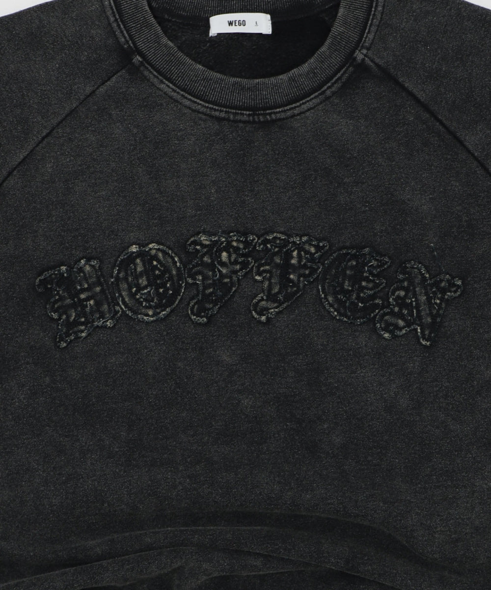 裏起毛ショートグラフィックプルオーバー