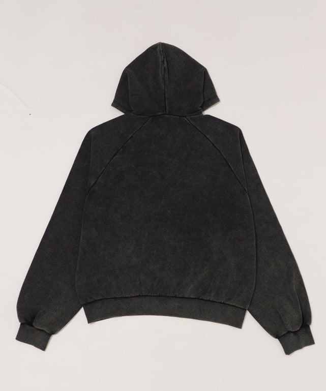 裏起毛ショートグラフィックプルパーカー