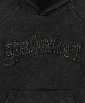 裏起毛ショートグラフィックプルパーカー