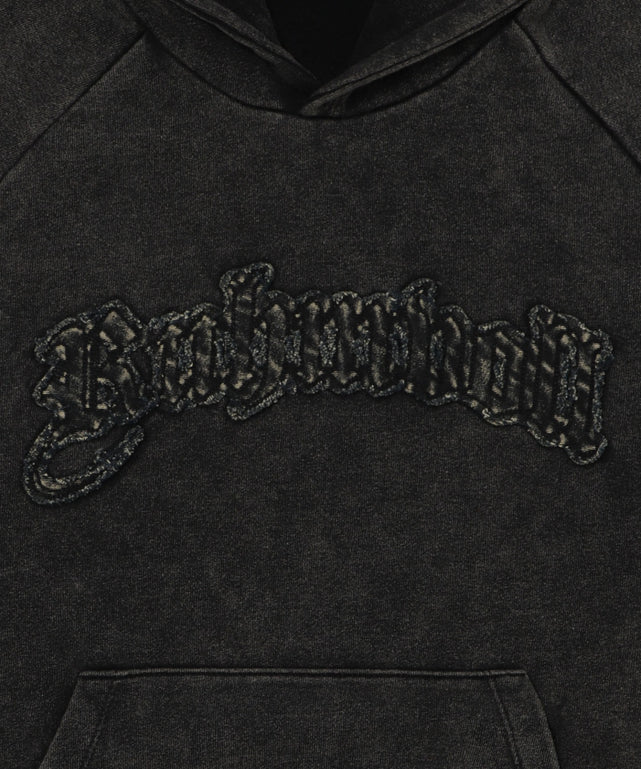 裏起毛ショートグラフィックプルパーカー