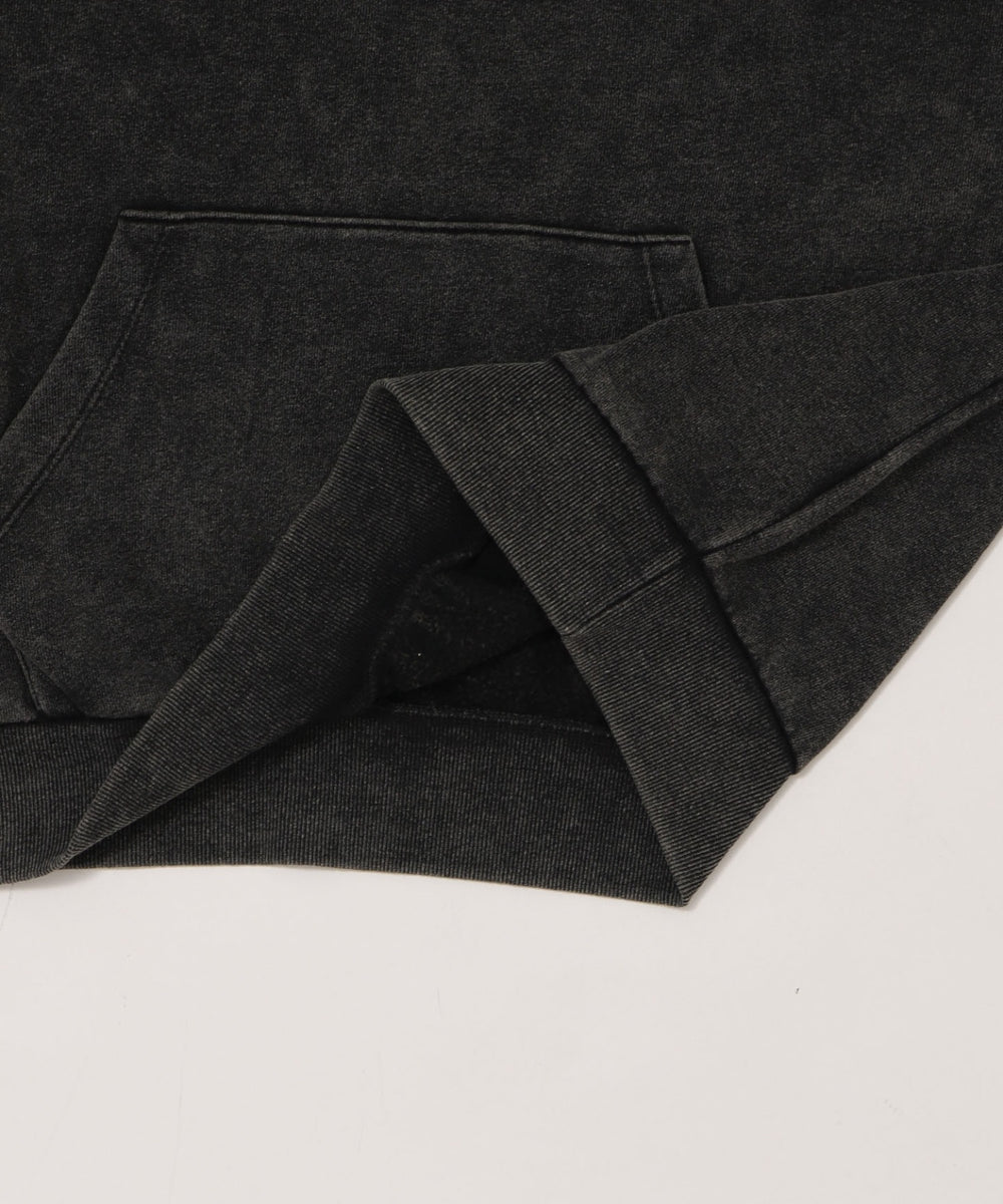 裏起毛ショートグラフィックプルパーカー