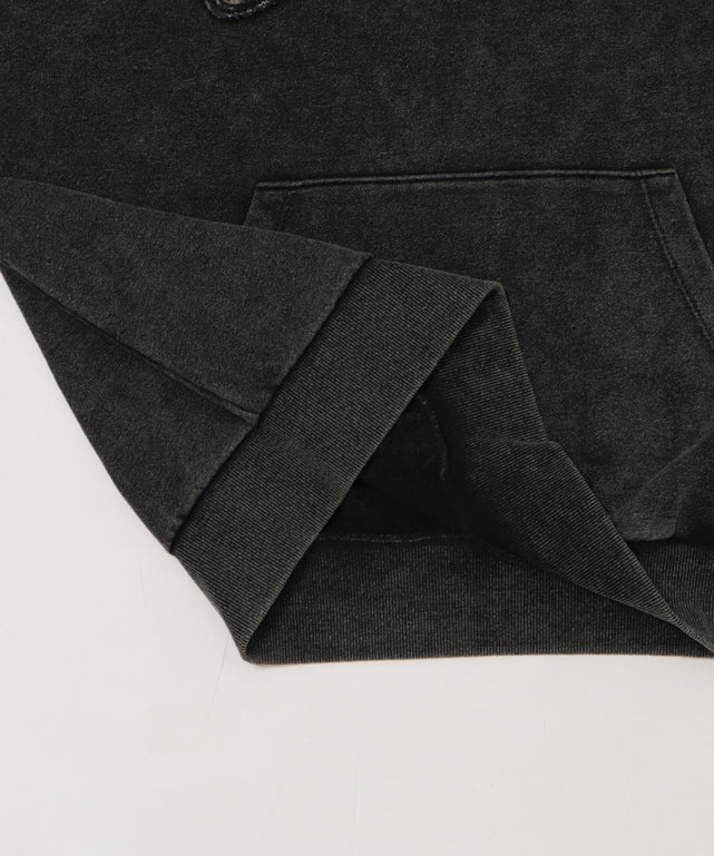 裏起毛ショートグラフィックプルパーカー