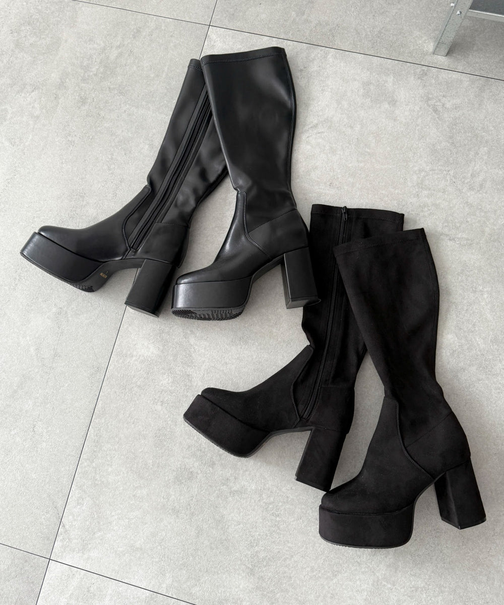 ストレッチヒールロングブーツ