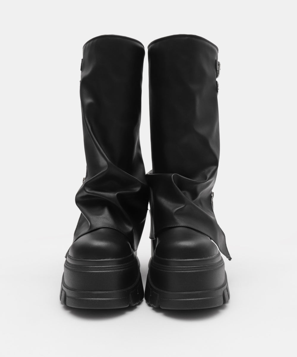 厚底カバーロングブーツ