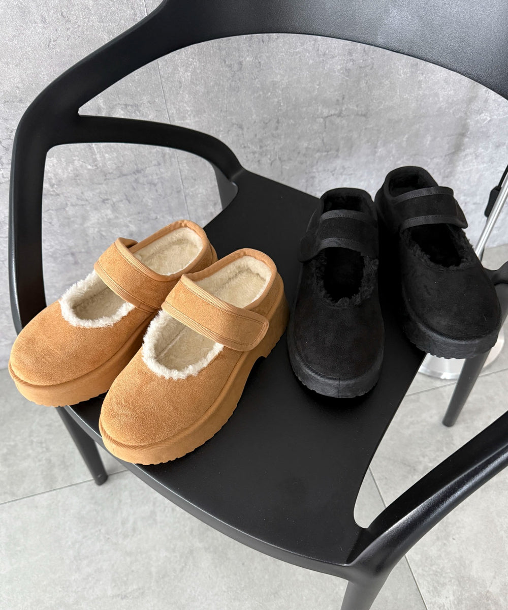 ムートンタッチメリージェーンシューズ