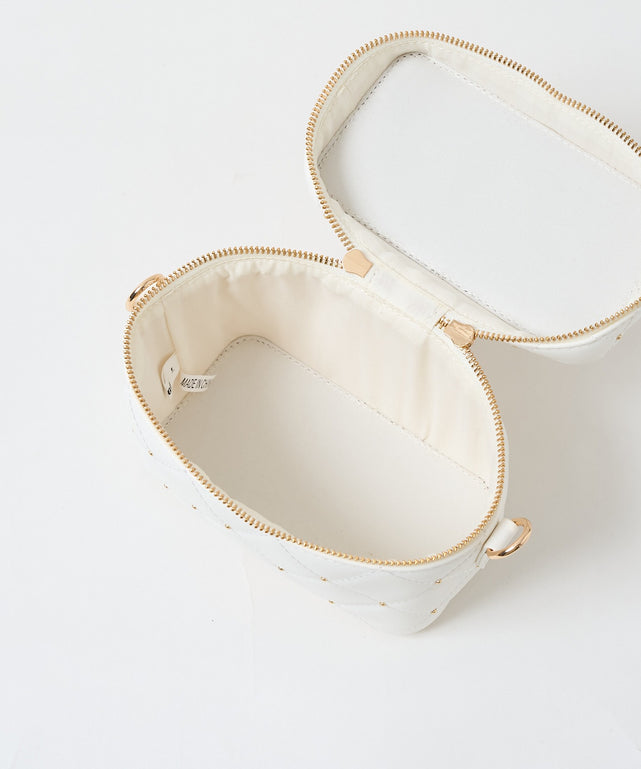 メタルパーツキルティングバニティショルダー