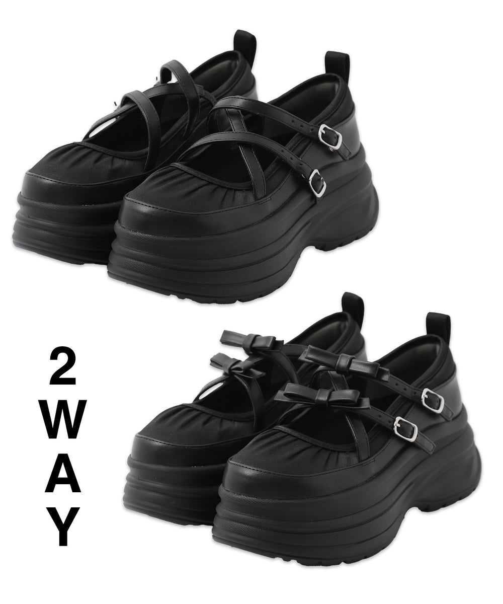 2way厚底ストラップシューズ