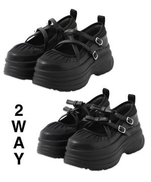 2way厚底ストラップシューズ