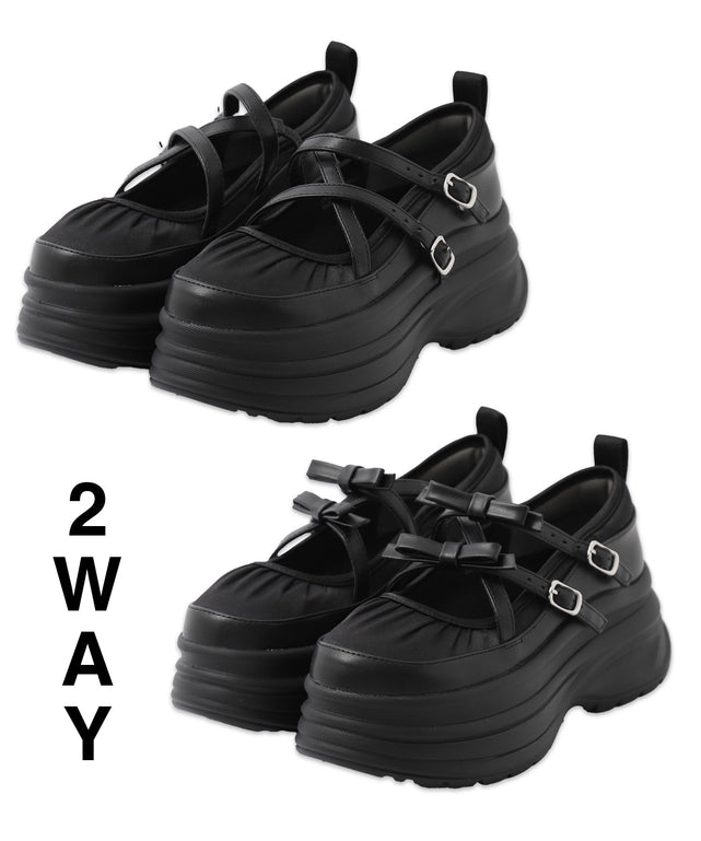 2way厚底ストラップシューズ