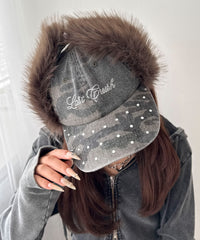 ラインストーンドッグイヤーキャップ