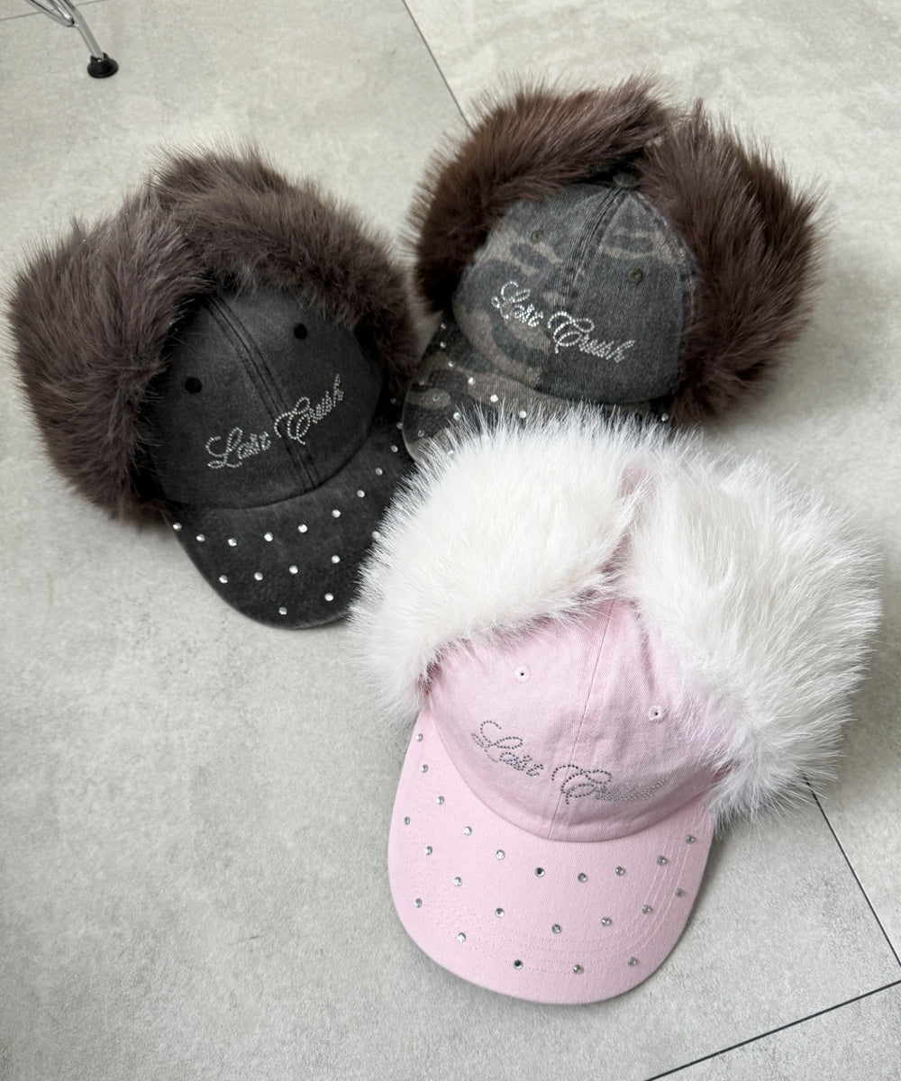 ラインストーンドッグイヤーキャップ