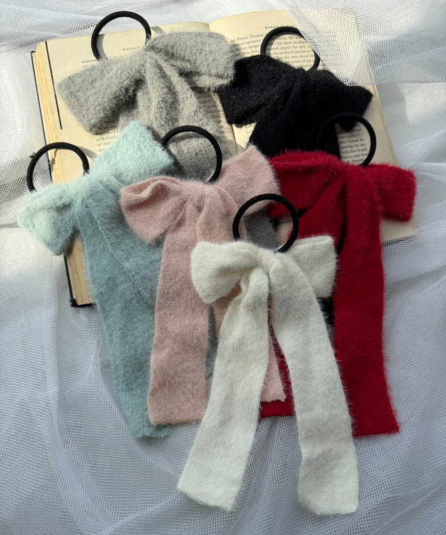 Lシャギーニットリボンゴム