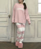 ロゴルームウェアセット/ピンク　モデル：155㎝　F着用