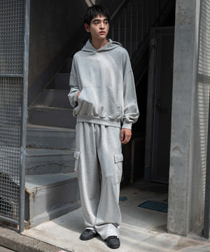 杢グレー　モデル：180㎝　L着用